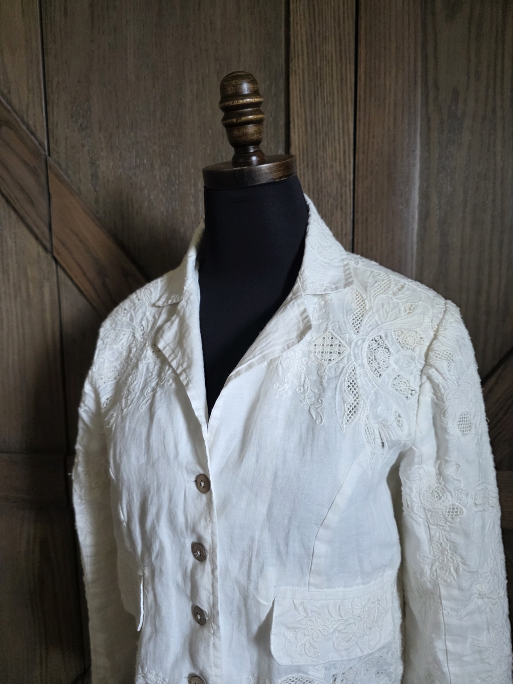 Sundance Lace Embroidered Button-Front Blazer - Picture 2 of 5